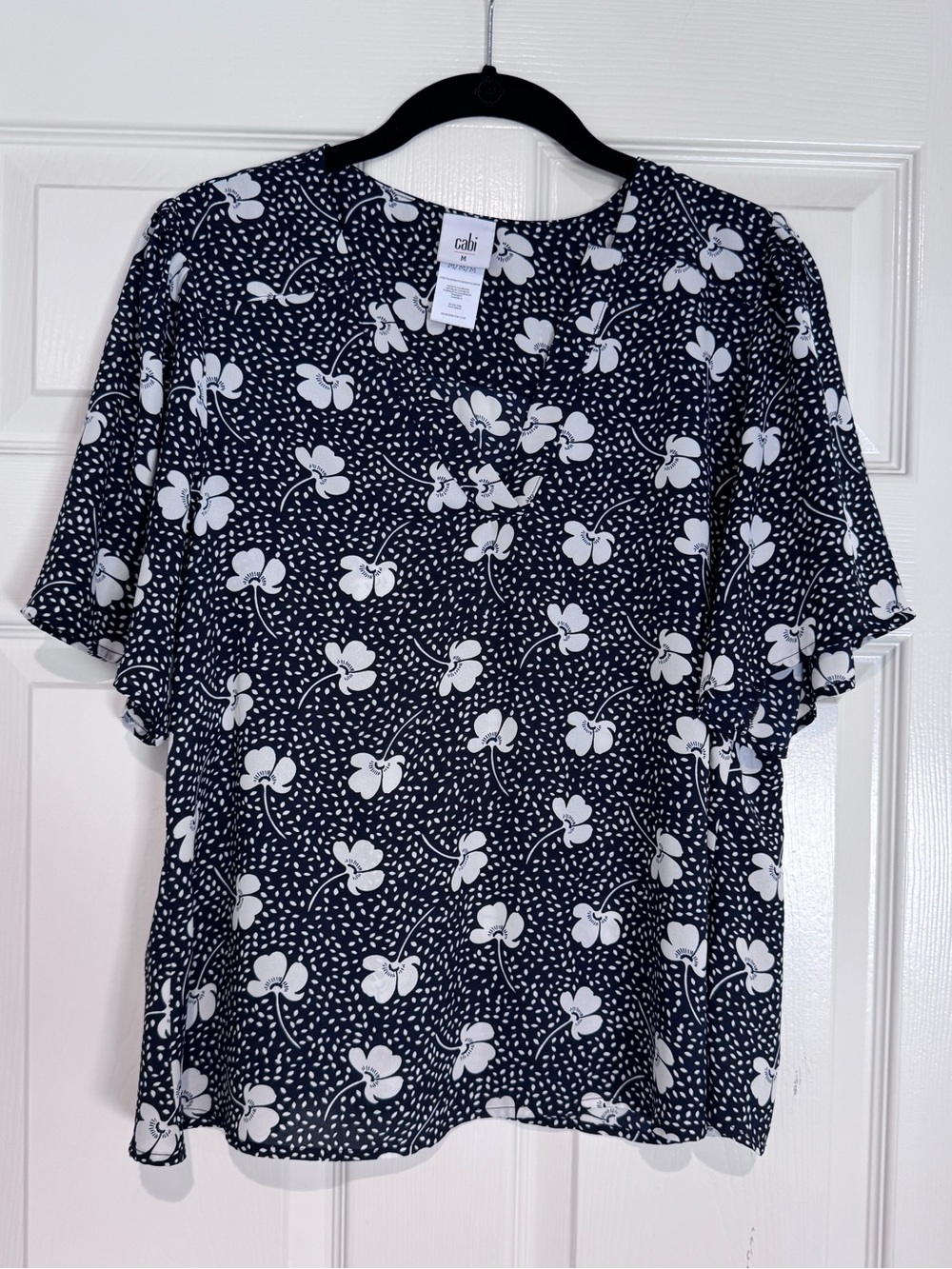 Cabi Floral Short Sleeve Blouse